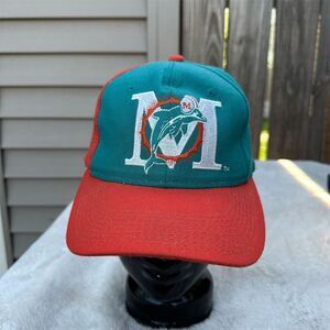 Vintage Miami Dolphins Snapback Hat Sports Specialties Script Logo